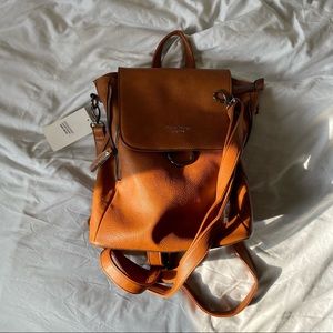 Darcy Marks London soft leather backpack/purse cognac